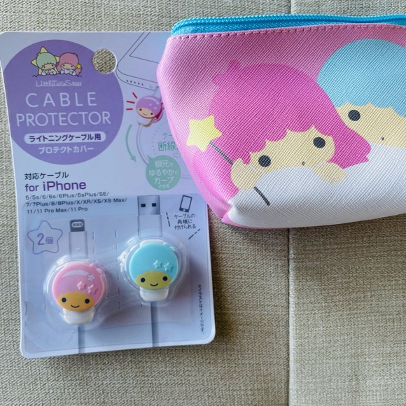 NWT Little Twin Stars bundle mini pouch and cable protector - Picture 4 of 4